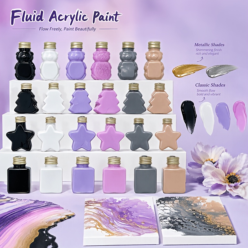 Acrylic Pour Paint - Ensemble de peinture acrylique fluide 6