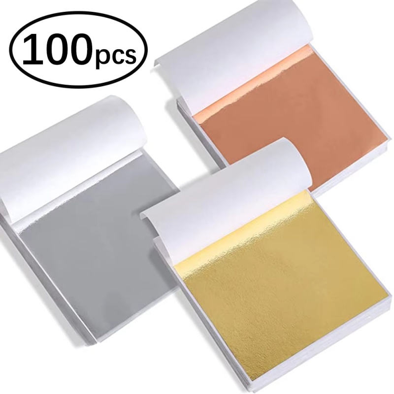 Art Craft Leaves - 100 feuilles de papier imitation or,